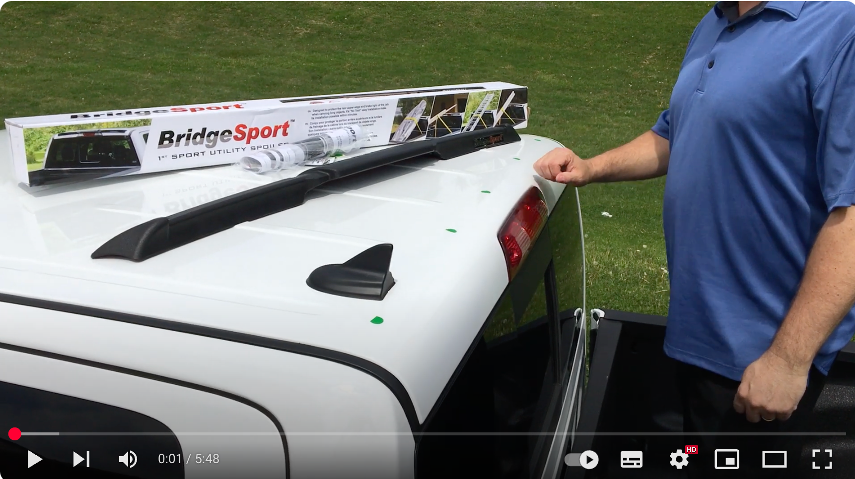 Load video: Watch how easy it is to install your new BridgeSport truck spoiler.
